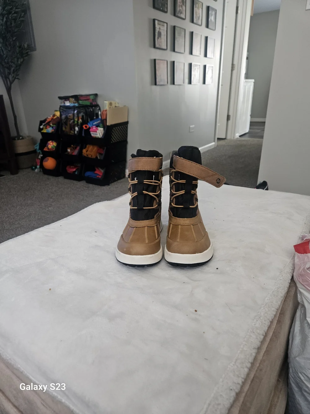 Merrell Kids Tan and Black Insulated Snow Boots